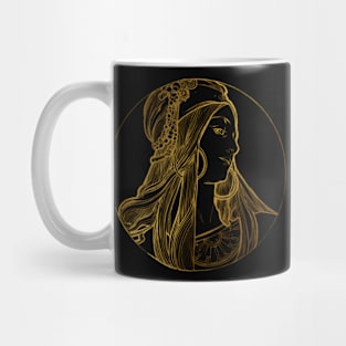 Art nouveau gold silhouette lady 8 Mug